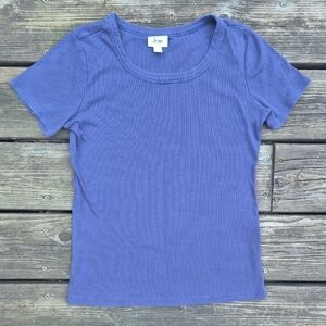 Soft Blue Short Sleeve Top